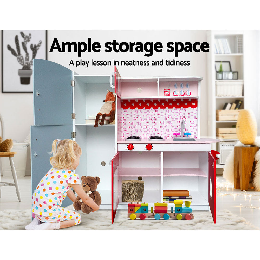 NNEDSZ Kids Kitchen Set Pretend Play Wooden Toys Cooking Cookware Childrens Toy