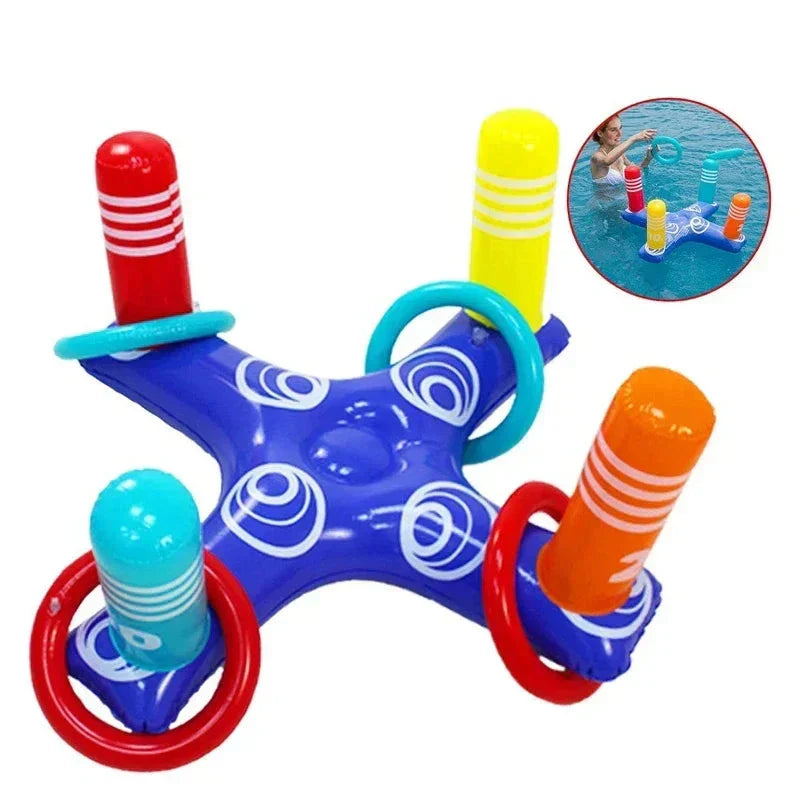 Inflatable Ring Toss Game Floating Pool Toys Set