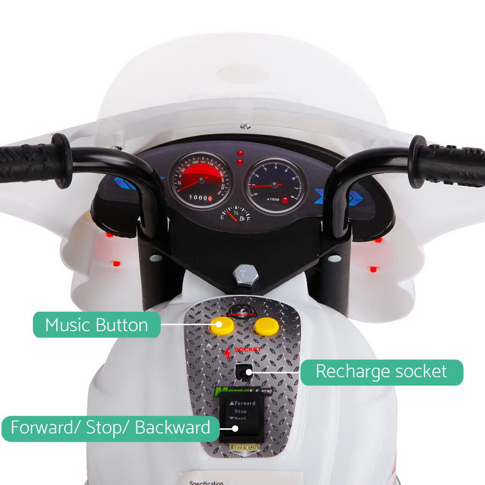 NNEDSZ Kids Ride On Motorbike Motorcycle Car Toys White
